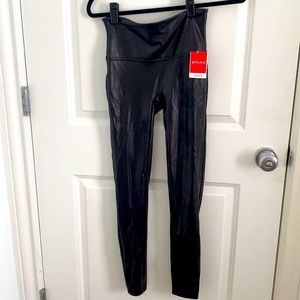 Never Worn: Faux Leather Spanx Leggings
